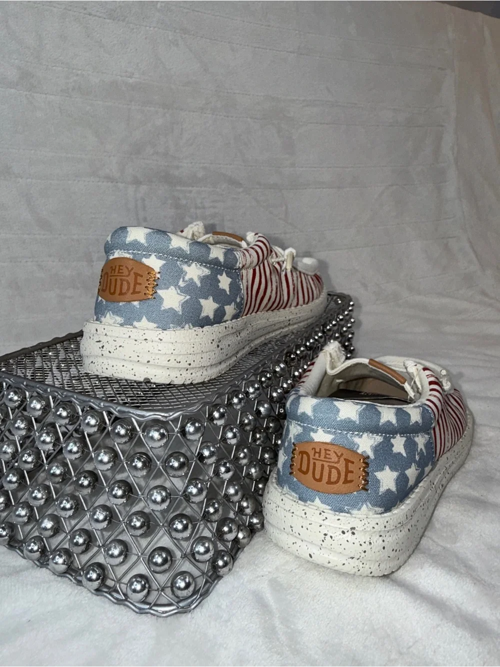 🇺🇸 Hey Dude Wally Kids Patriotic American Flag Shoes 13C NWT 🇺🇸